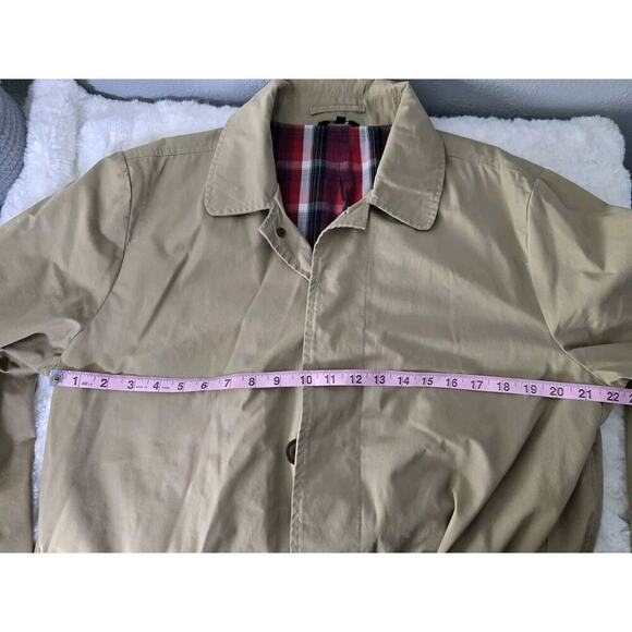 LL Bean Men's‎ Classic Beige Khaki Long Trench Raincoat Large Neutral - Picture 6 of 10